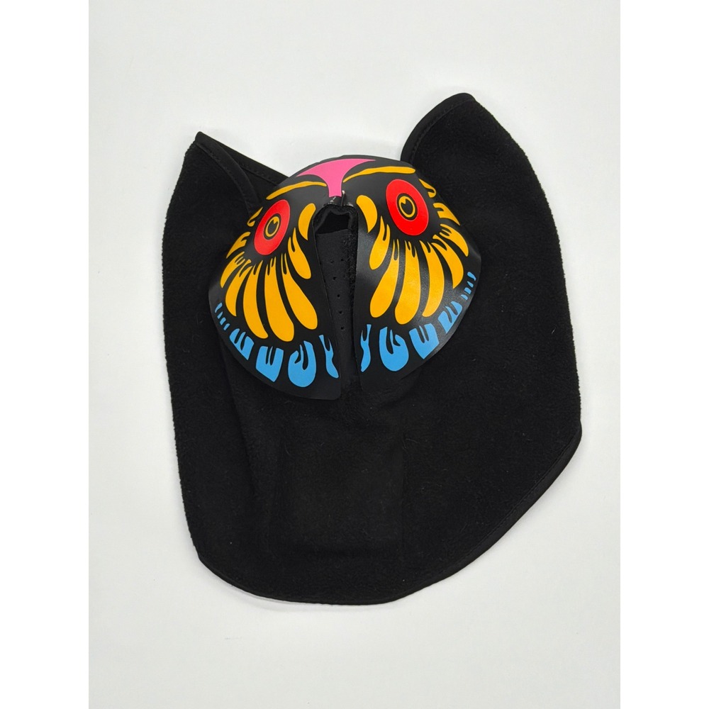 Sound Activated LED Light Up Owl Mask Fleece Balaclava Rave Festival Black AAA